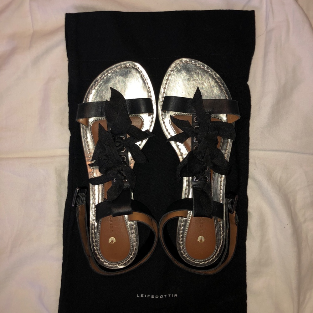 Leifsdottir Women's 'Ulrika' Leather Flat Sandals